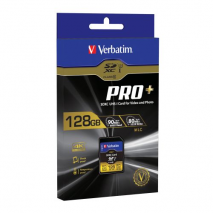 Verbatim 49198 Pro+ 4K Video SDXC SD Card 128GB