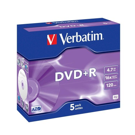 95049 Verbatim DVD+R 5Pk Jewel Case