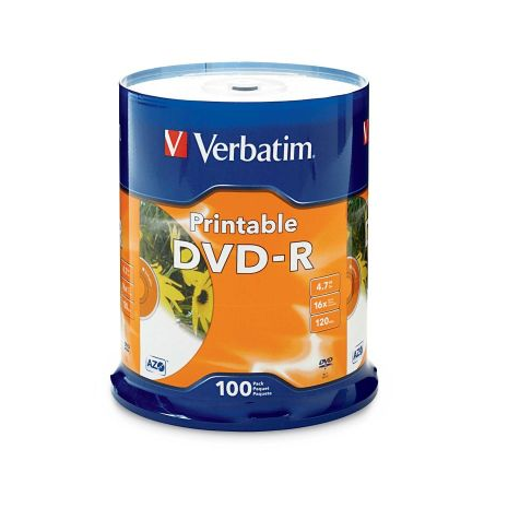 Verbatim 95153 DVD-R 4.7GB 100Pk White