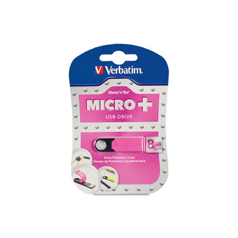 Verbatim Micro+ USB Drive 8GB (Hot Pink)