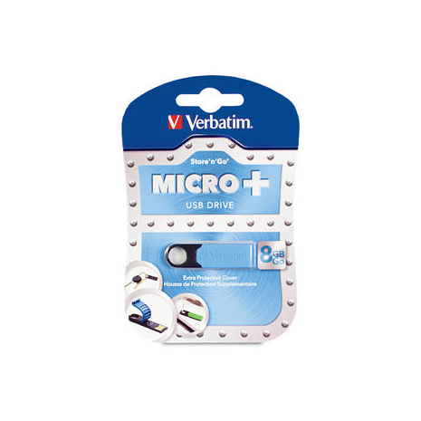 97759 Verbatim Micro+ USB Drive 8GB (Caribbean Blue)