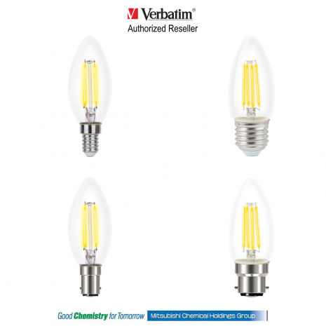 Verbatim LED Filament G95 Grand Classic 5W Clear Dome Dimmable 470lm B22 2700K
